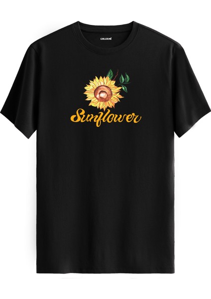 Sunflower Yazılı Çiçek Tişört