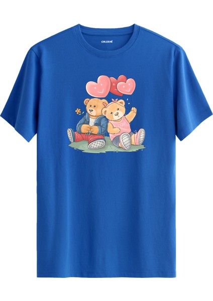 Sevimli Ayıcık Çift Tasarımlı %100 Pamuk Tişört