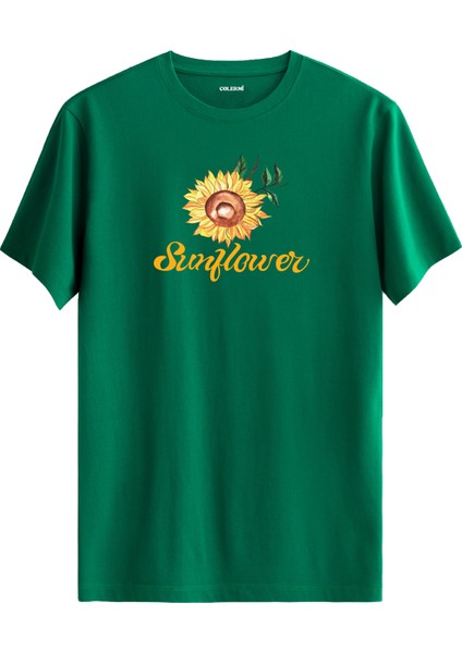 Sunflower Yazılı Çiçek Tişört