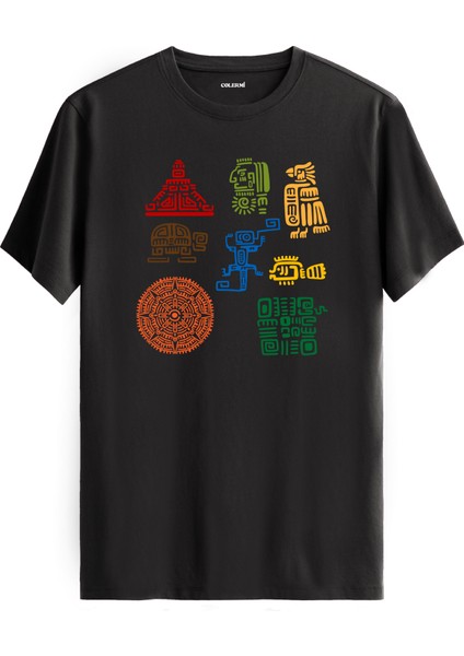 Etnik Semboller Baskılı Tişört