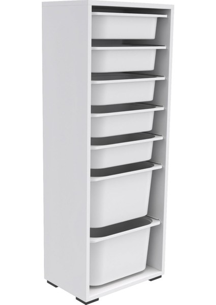 7 Sepetli Çok Amaçlı Oyuncak Dolabı - Beyaz - 122X30X45,5 cm fırsatları