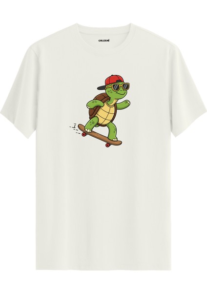 Kaykay Kaplumbağa Baskılı Tişört