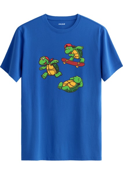 Kaplumbağa Karakter Baskılı Tişört