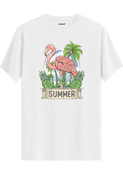 Summer Flamingo Tasarım Tişört