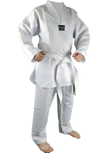 10013 Taekwondo Elbisesi Basic 2.0 Fitilli Beyaz Yaka Tekvondo Dobok fiyatları