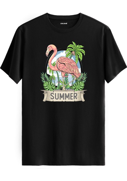 Summer Flamingo Tasarım Tişört