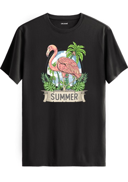 Summer Flamingo Tasarım Tişört