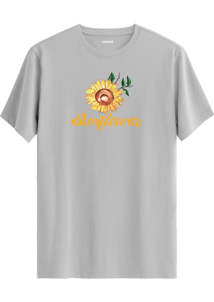 Sunflower Yazılı Çiçek Tişört