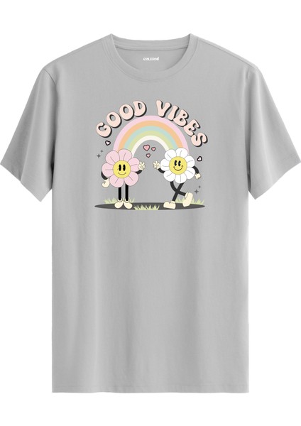 Good Vibes Çiçek Karakter Tasarım Tişört