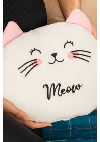 Peluş Kedi Yastık Çocuk Odası Peluş Kedi Yastık