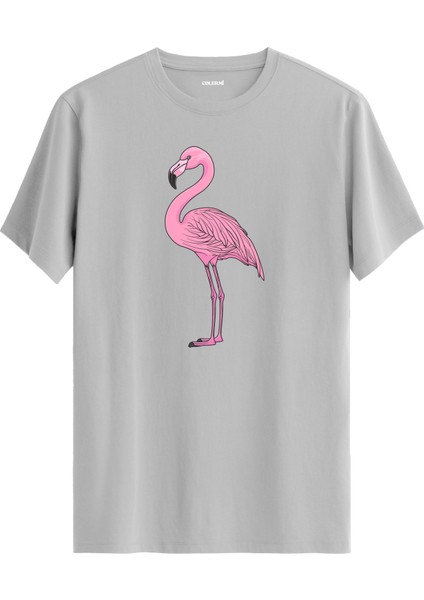 Flamingo Baskılı Uniseks %100 Pamuk Premium Kumaş Tişört