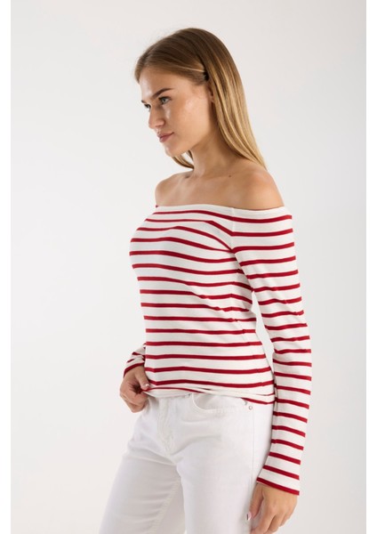 Kadın Geniş Yaka Uzun Kollu Rahat Kalıp Bluz – Yumuşak ve Esnek Kumaş 3002 fiyatları