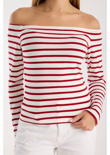 Kadın Geniş Yaka Uzun Kollu Rahat Kalıp Bluz – Yumuşak ve Esnek Kumaş 3002 fırsatları