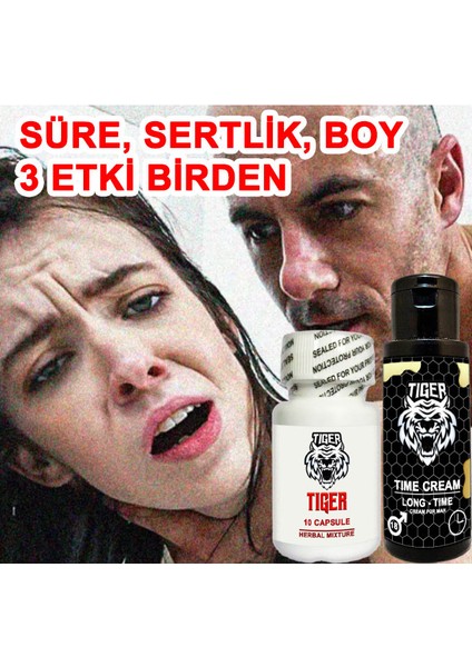 Cream 2 Adet 60 ml ve 1 Adet Tiger 10LU : Ereksiyonunuza Gecikmenize Büyütmenize Red Ginsengli Tongkatlı Gücüyle Set fırsatları