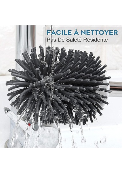 Tuvalet Fırçası Ve Silikon Tuvalet Tutacağı - 2 Parça Set Duvara Monte Çabuk Kuruyan Set Banyo Aksesuarı Lekeli Zemin Kapı Temizleme Yumuşak Kıl B (Yurt Dışından) fırsatları