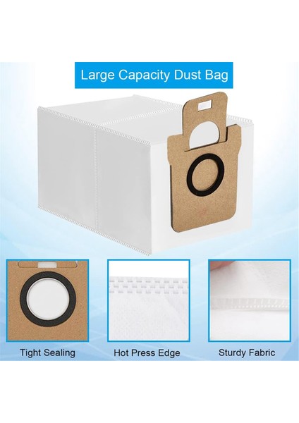Dreame L10S ULTRA/L10 Ultra Için 15 Adet Toz Torbası, Xiaomi X10+ Robot Süpürge Için, 2,5 L Büyük Kapasiteli Yedek Torba (Yurt Dışından) fiyatları