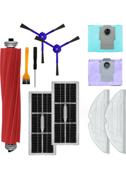 Roborock S7 Maxv Ultra / S7 Pro Ultra V / G10S Pro Elektrikli Süpürge Için Aksesuar Seti Ana Yan Fırçalar Paspas Filtreleri Toz Torbaları (Yurt Dışından) modelleri