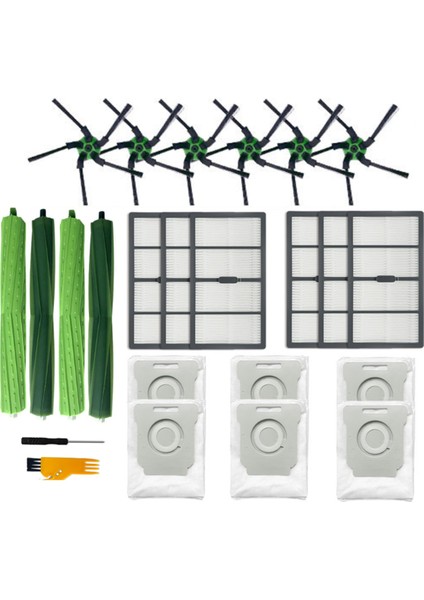 Irobot Roomba S9 (9150) S9+ S9 Plus (9550) Serisi Robot Süpürge Silindiri Yan Fırça Filtre Torbaları Için 24 Parça Yedek Parça (Yurt Dışından)
