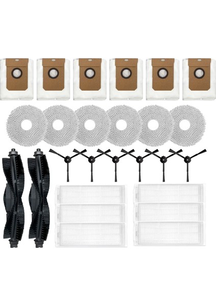 Airbot L108S Pro Ultra Yedek Parça Aksesuarları Ana Yan Fırça Hepa Filtre Paspas Bezi Toz Torbası (Yurt Dışından)