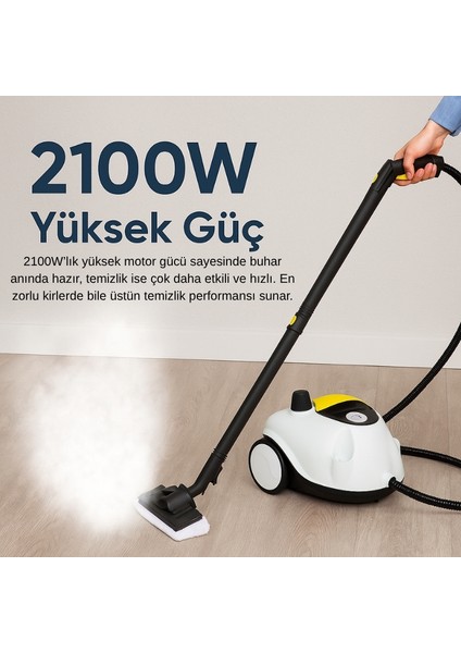 Stella Deluxe 5 Bar/ 2100W / Buharlı Temizleme Makinası - Beyaz fırsatları