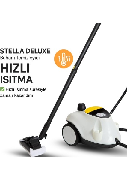 Stella Deluxe 5 Bar/ 2100W / Buharlı Temizleme Makinası - Beyaz