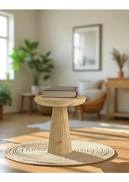 Üst Kalite Çizgili Fitilli Mantar Yan Sehpa (Küçük Boy) - Doğal fırsatları