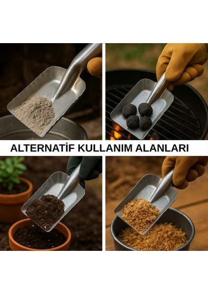 Çelik Ateş Küreği Ahşap Ergonomik Dayanıklı Saplı Geniş Soba Şömine Kömür Ateş Köz Ideal Kürek fırsatları
