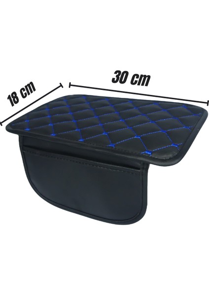Siyah Zemin Mavi Iplik Kapitone Deri Oto Kolçak Kılıfı – Universal Kol Dayama Koruyucu fiyatları