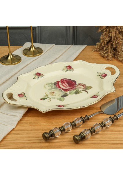 Rose 34 cm Ayaklı Sunum Tabak