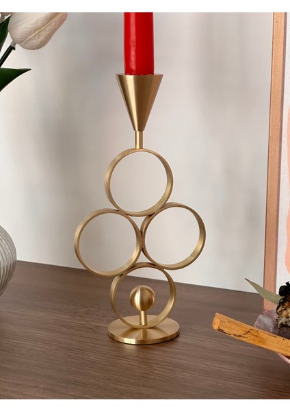 Pirinç El Yapımı Konik Halka Mumluk Şamdan fiyatları