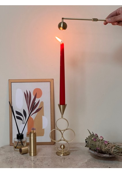 Pirinç El Yapımı Konik Halka Mumluk Şamdan modelleri