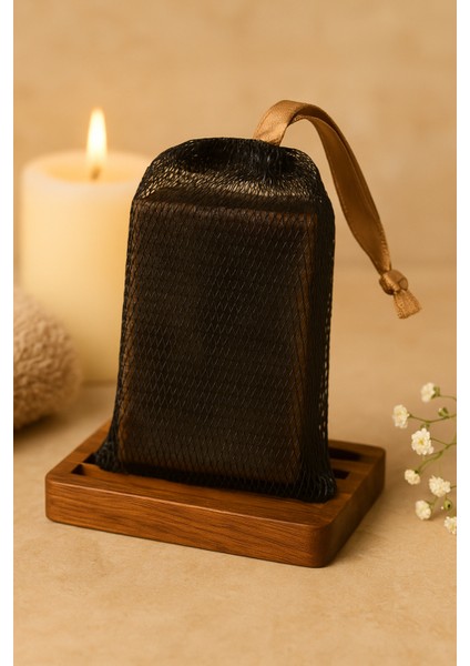 Sabunlu Şık Banyo Kese Siyah – Masaj ve Temizlik Bir Arada