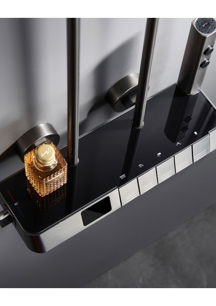 Piano Tepe Duş Sistemi Termostatik Gun Grey fiyatları