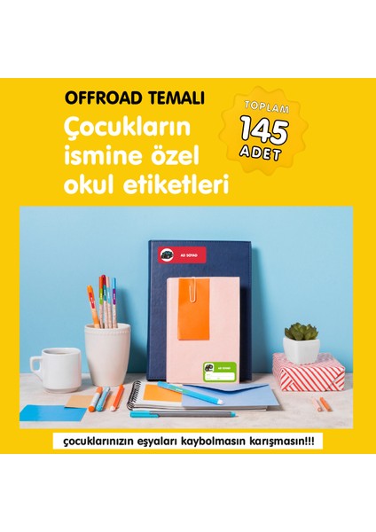 Offroad Mouse Temalı Okul Etiketi modelleri