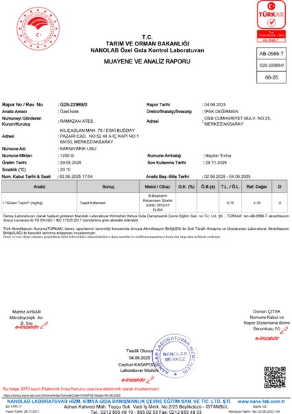 Glutensiz Karnıyarık Unu fiyatları