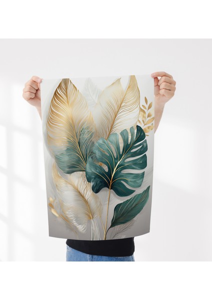 Çerçevesiz Poster, Dijital Baskı, Monstera , Ofis Salon Oturma Odası Dekorasyon , Poster