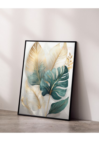 Çerçevesiz Poster, Dijital Baskı, Monstera , Ofis Salon Oturma Odası Dekorasyon , Poster
