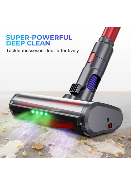 Dyson V7 V8 V10 V11 V15 Için Zemin Fırçası Türbin Fırça Başlığı, Halılar ve Sert Zeminler Için 4 LED Işıklı Yedek Parçalar (Yurt Dışından) fiyatları