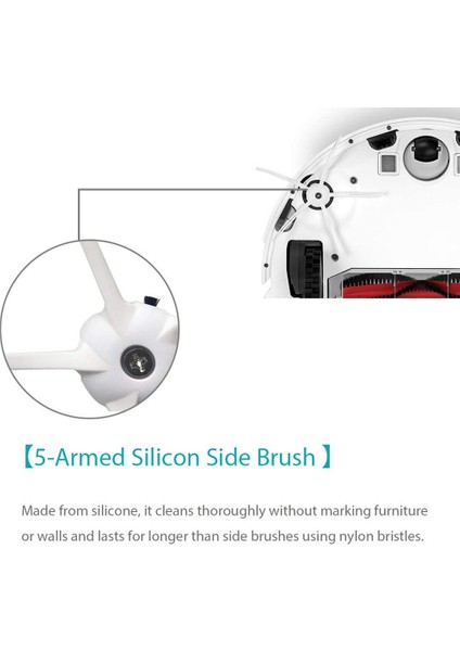 Xiaomi Roborock S7 S7 Max S7 Maxv T7S T7S Plus S6 S5 Max S50 S55 E35 E2 Robot Süpürge Parçaları Siyah Için 10 Adet Yan Fırça (Yurt Dışından) fırsatları