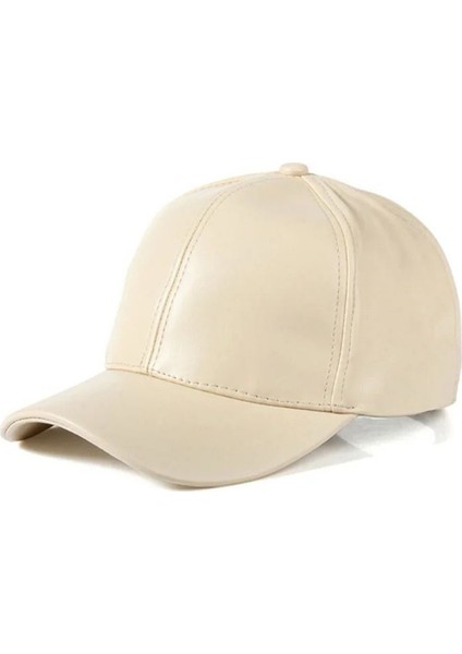 Bej Unisex Vegan Deri Cap Şapka modelleri