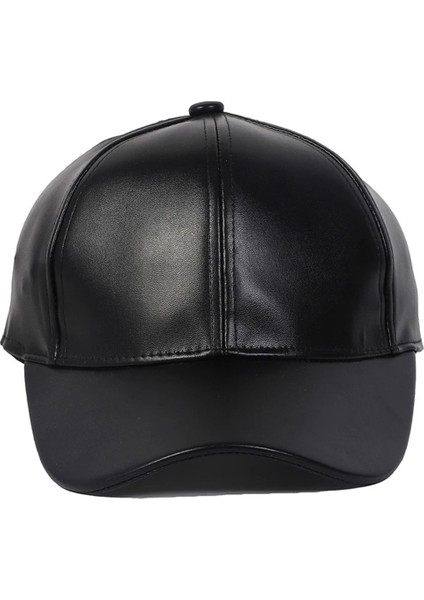 Siyah Unisex Vegan Deri Cap Şapka fırsatları