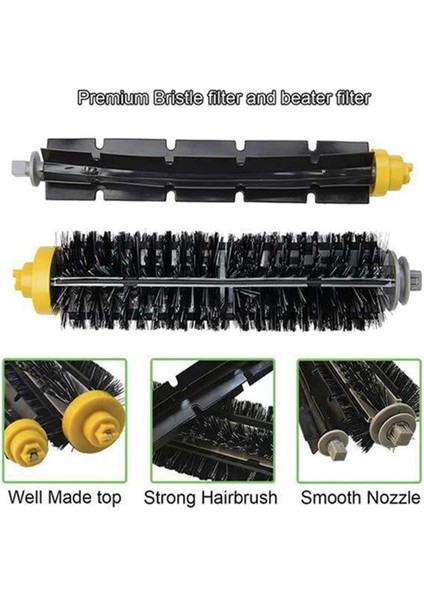 Irobot Roomba 600 Serisi 610, 620, 625, 630, 650, 660 Elektrikli Süpürge Ana Yan Fırçalar Filtre Yedek Parça Takımı (Yurt Dışından) modelleri