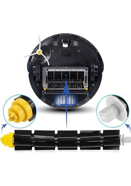 Irobot Roomba 600 Serisi 610, 620, 625, 630, 650, 660 Elektrikli Süpürge Ana Yan Fırçalar Filtre Yedek Parça Takımı (Yurt Dışından) fırsatları