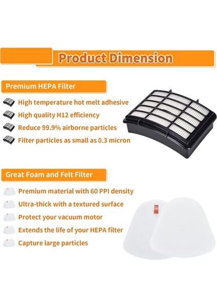 Shark Navigator Lift-Away NV350 NV351 NV352 NV355 NV356E NV357 NV360 Parçaları XFF350 ve XHF350 Için Vakum Filtresi Değişimi (Yurt Dışından) fırsatları