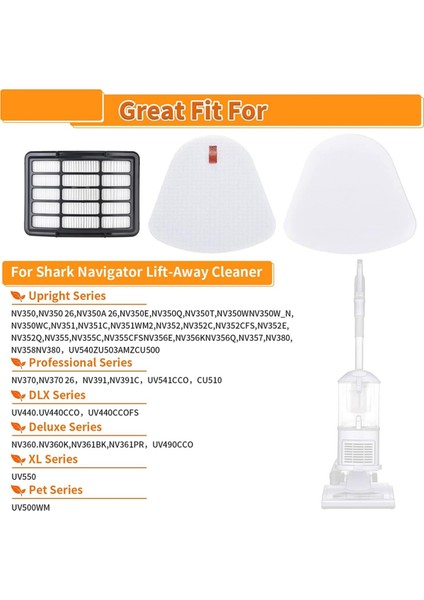 Shark Navigator Lift-Away NV350 NV351 NV352 NV355 NV356E NV357 NV360 Parçaları XFF350 ve XHF350 Için Vakum Filtresi Değişimi (Yurt Dışından) indirimleri