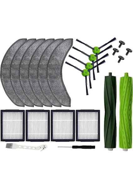Irobot Roomba Combo J7+/plus Robot Süpürge Yedek Parçaları Ana Yan Fırçalar Paspas Pedleri Hepa Filtreleri (Yurt Dışından)