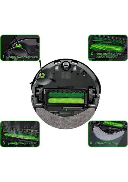 Irobot Roomba Combo J7+/plus Robot Süpürge Yedek Parçaları Ana Yan Fırçalar Paspas Pedleri Hepa Filtreleri (Yurt Dışından) indirimleri
