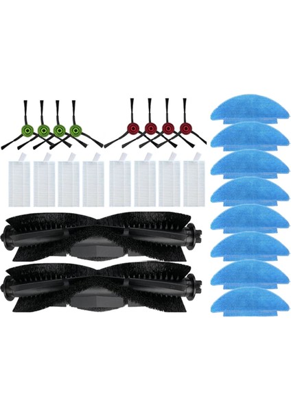 Cecotec Conga 7490 / 7290 Eternal X-Treme Robot Süpürgeler Için 26 Parça Aksesuar Seti Ana Yan Fırça Hepa Filtre Paspas Pedi (Yurt Dışından)