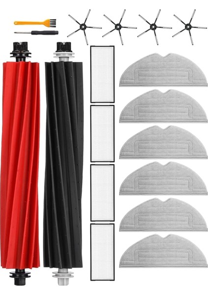 Xiaomi Roborock S8/s8 Plus/s8+ Aksesuarları, 6 Gümüş Iyon Paspas Filtresi, Yan Fırçalar, Yedek Ana Fırçalar (Yurt Dışından)