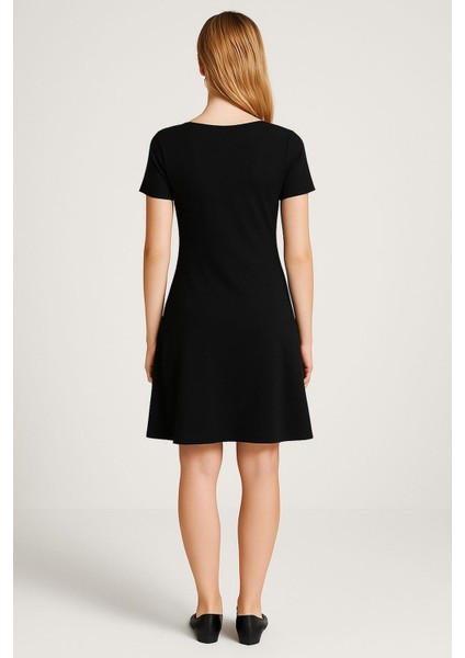 Dökümlü Rahat Kalıp Günlük Penye Kumaş Elbise fiyatları